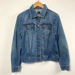 Vintage Gap Denim Jacket Medium Blue Button Up Womens M